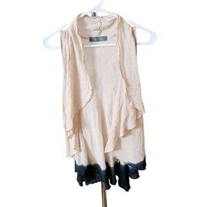 Coin 1804 dip dyed waterfall vest cream and navy XS